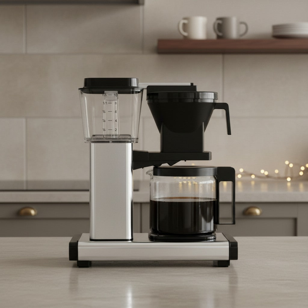 Symbolbild: Moccamaster Filterkaffeemaschine mit gefüllter Glaskanne